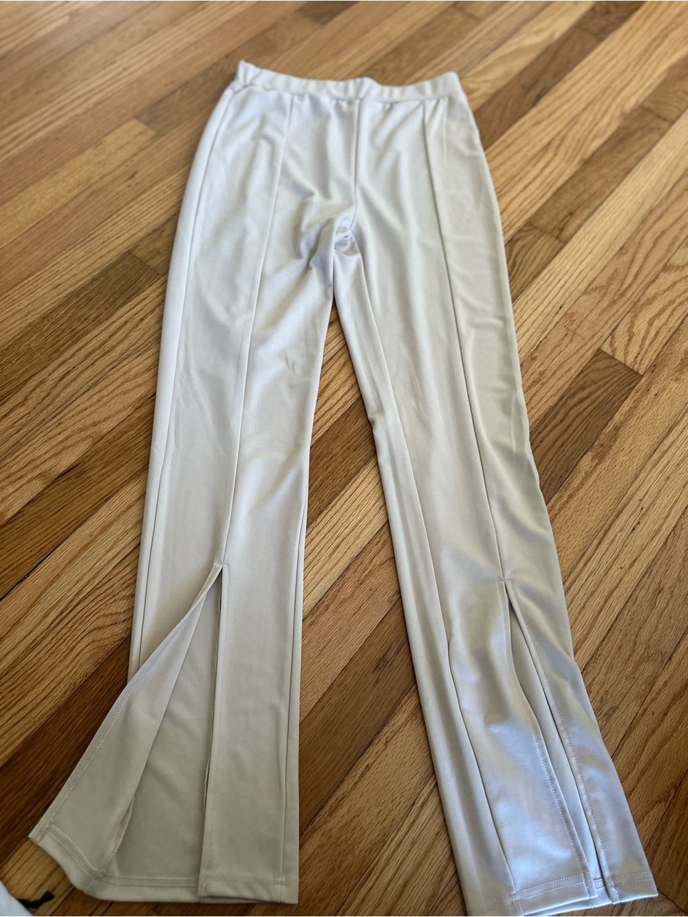 SHEIN White Flared Split-Hem Pants